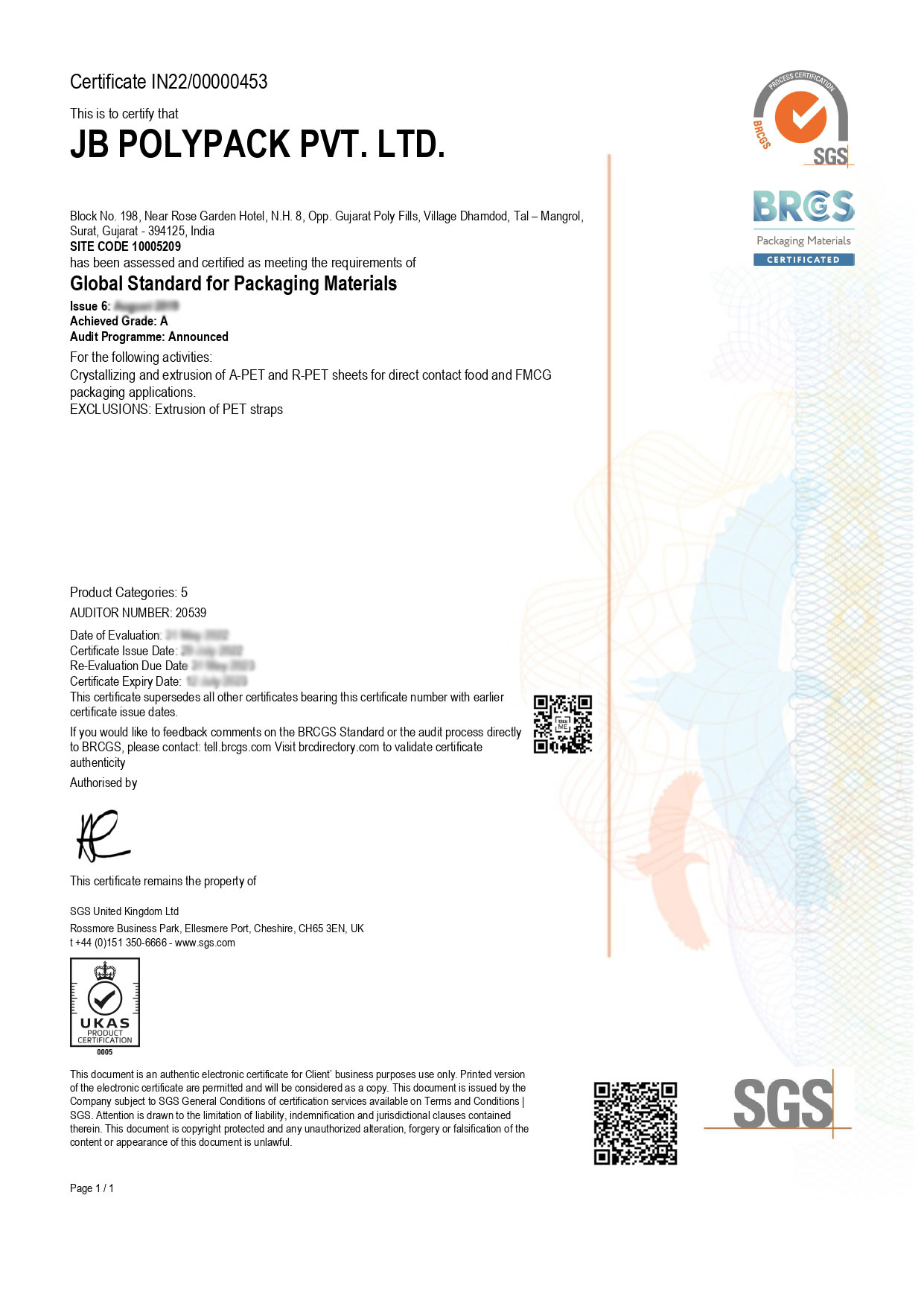 INFM Certificate INFM-Certificate